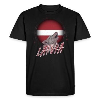 Lettonie - T-shirt Premium bio Homme - noir - Devant - Nico (187cm)