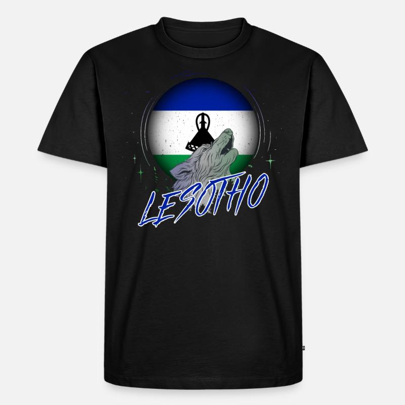 Lesotho - Männer Premium Bio T-Shirt - Schwarz