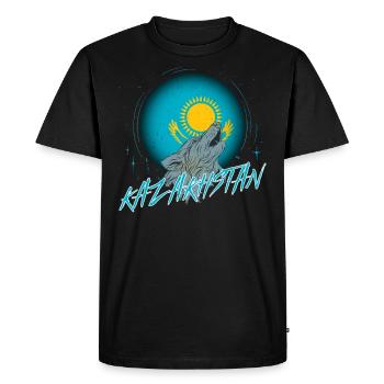 Kazakhstan - Men's Premium Organic T-Shirt - black - Front - Nico (187cm)