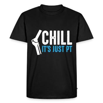 Relax, It's Pt Time – Casual - Men's Premium Organic T-Shirt - black - Front - Nico (187cm)