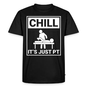 Just Pt, ne vous inquiétez pas - Therapy Fun - T-shirt Premium bio Homme - noir - Devant - Nico (187cm)