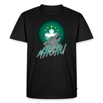 Macau - Men's Premium Organic T-Shirt - black - Front - Nico (187cm)