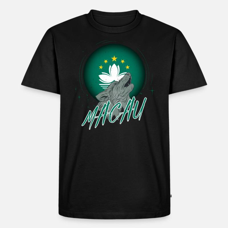 Macau - Männer Premium Bio T-Shirt - Schwarz