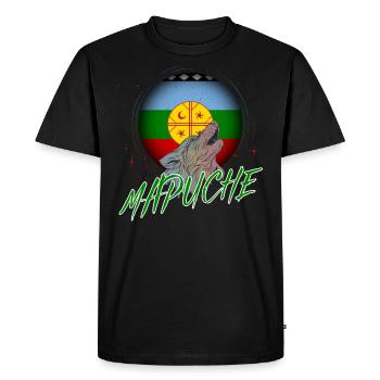Mapuche - Men's Premium Organic T-Shirt - black - Front - Nico (187cm)