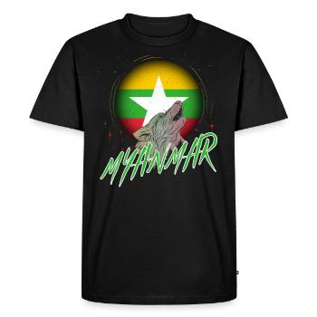Myanmar - Men's Premium Organic T-Shirt - black - Front - Nico (187cm)