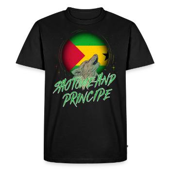 Sao Tomé et Principe - T-shirt Premium bio Homme - noir - Devant - Nico (187cm)