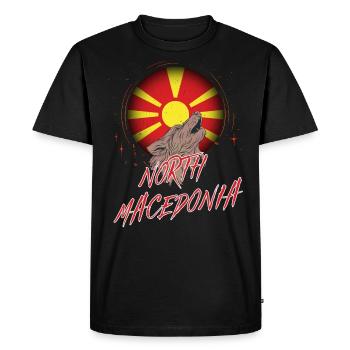 North Macedonia - Men's Premium Organic T-Shirt - black - Front - Nico (187cm)