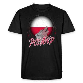 Pologne - T-shirt Premium bio Homme - noir - Devant - Nico (187cm)