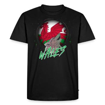 Pays de Galles - T-shirt Premium bio Homme - noir - Devant - Nico (187cm)