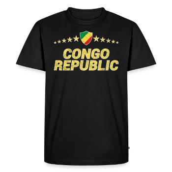 Congo Republic - Men's Premium Organic T-Shirt - black - Front - Nico (187cm)