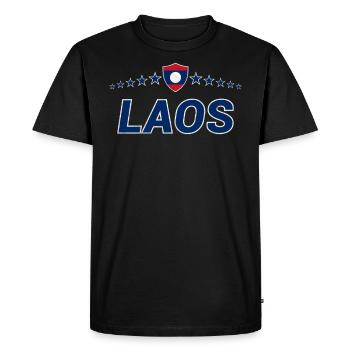 Laos - Men's Premium Organic T-Shirt - black - Front - Nico (187cm)