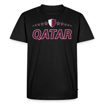 Qatar - Men's Premium Organic T-Shirt - black - Front - Nico (187cm)