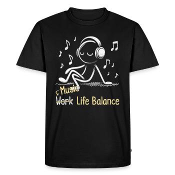 Équilibre entre vie et vie musicale - T-shirt Premium bio Homme - noir - Devant - Nico (187cm)