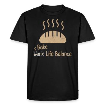 Bake Work Life Balance – Brot Backen - Männer Premium Bio T-Shirt - Schwarz - Vorne - Nico (187cm)