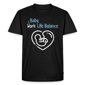 Baby-work-life-balance - Pregnant future - Men's Premium Organic T-Shirt - black - Front - Nico (187cm)