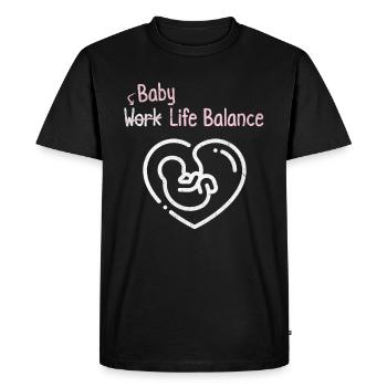 Baby Work Life Balance – Pregnant Future - Men's Premium Organic T-Shirt - black - Front - Nico (187cm)
