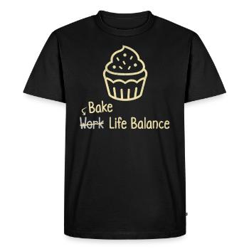 Bake Work Life Balance – Cake And Muffin Baking - Men's Premium Organic T-Shirt - black - Front - Nico (187cm)