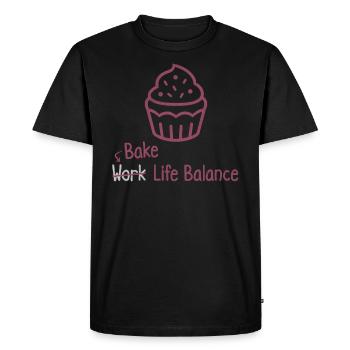 Bake Work Life Balance – Cake And Muffin Baking - Men's Premium Organic T-Shirt - black - Front - Nico (187cm)