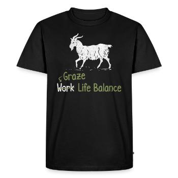 Graze Work-life-balance - Ziegenhoftier - Men's Premium Organic T-Shirt - black - Front - Nico (187cm)