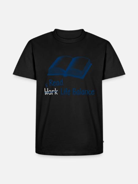 Read Work Life Balance – Bookworm Book Reading - Männer Premium Bio T-Shirt - Schwarz