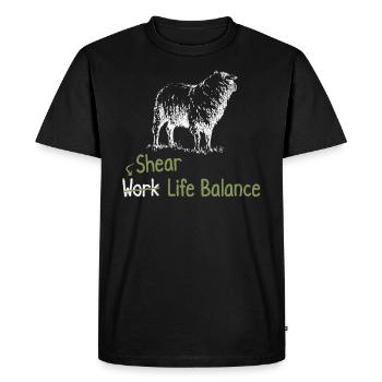 Shear Work Life Balance – Sheep Shepherd - Men's Premium Organic T-Shirt - black - Front - Nico (187cm)