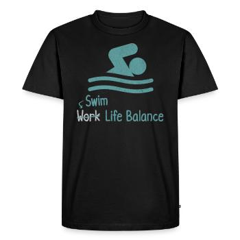 Équilibre entre vie professionnelle et vie privée - Swimmer Sport - T-shirt Premium bio Homme - noir - Devant - Nico (187cm)
