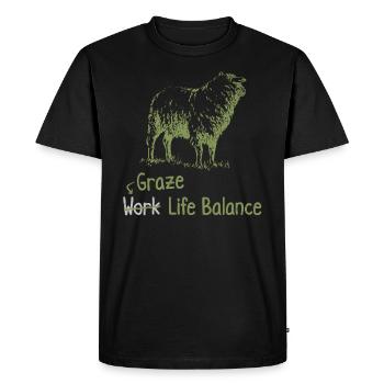 Shear Work Life Balance – Sheep Shepherd - Men's Premium Organic T-Shirt - black - Front - Nico (187cm)