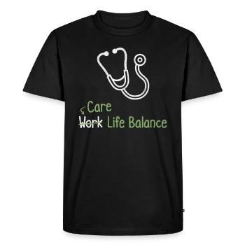Nursing work-life balance - nurse doctor - Men's Premium Organic T-Shirt - black - Front - Nico (187cm)