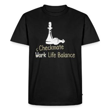 Checkmate Work Life Balance – - Men's Premium Organic T-Shirt - black - Front - Nico (187cm)