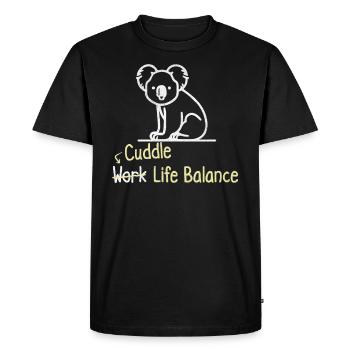 Cuddle Work Life Balance – Koala Bear Australia - Men's Premium Organic T-Shirt - black - Front - Nico (187cm)