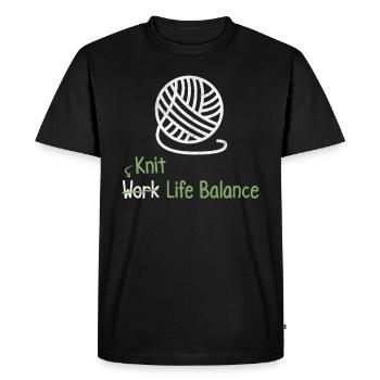 Tricot à l’équilibre entre vie professionnelle et vie privée - Tricot DIY - T-shirt Premium bio Homme - noir - Devant - Nico (187cm)
