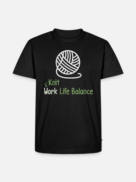 Work-life-balance Knitting - Knitting Diy - Men's Premium Organic T-Shirt - black