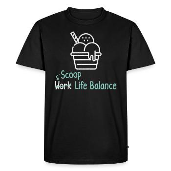 Scoop Équilibre entre vie professionnelle et vie privée – Vacances de la crème glacée - T-shirt Premium bio Homme - noir - Devant - Nico (187cm)
