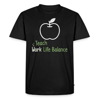 Teach work-life balance – Teacher - Men's Premium Organic T-Shirt - black - Front - Nico (187cm)