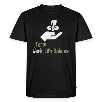 Farm Work Life Balance - Farmer Agriculture - Men's Premium Organic T-Shirt - black - Front - Nico (187cm)