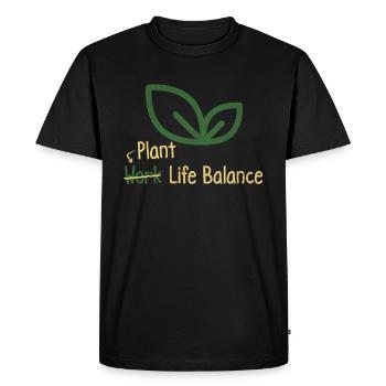 Équilibre entre vie professionnelle et vie privée à base de plantes - Vegan lover - T-shirt Premium bio Homme - noir - Devant - Nico (187cm)