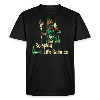 Jeu de rôle Équilibre entre vie professionnelle et vie privée – RPG Fantasy Geek - T-shirt Premium bio Homme - noir - Devant - Nico (187cm)