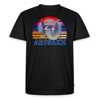 Artsakh - Men's Premium Organic T-Shirt - black - Front - Nico (187cm)