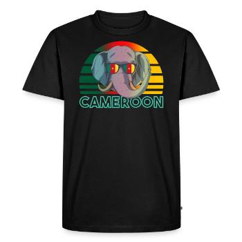Cameroun - T-shirt Premium bio Homme - noir - Devant - Nico (187cm)