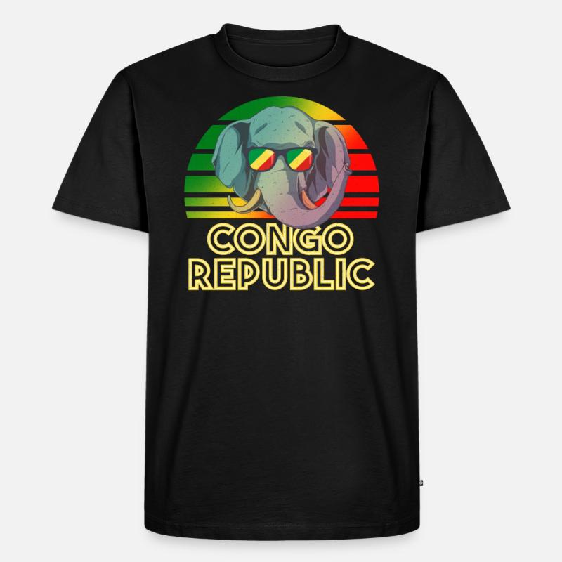 Kongo Republik - Männer Premium Bio T-Shirt - Schwarz