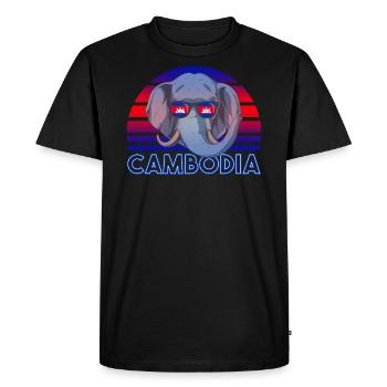 Cambodia - Men's Premium Organic T-Shirt - black - Front - Nico (187cm)