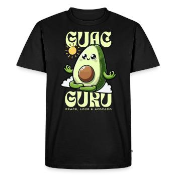 Paix, amour et avocat – Respectueux de l’environnement - T-shirt Premium bio Homme - noir - Devant - Nico (187cm)
