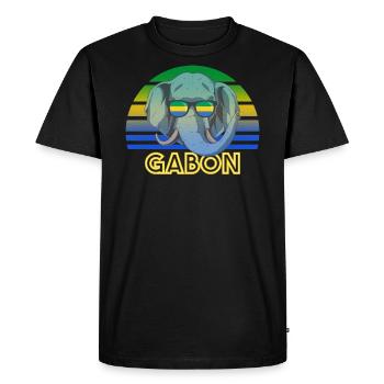 Gabon - T-shirt Premium bio Homme - noir - Devant - Nico (187cm)
