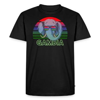 Gambie - T-shirt Premium bio Homme - noir - Devant - Nico (187cm)