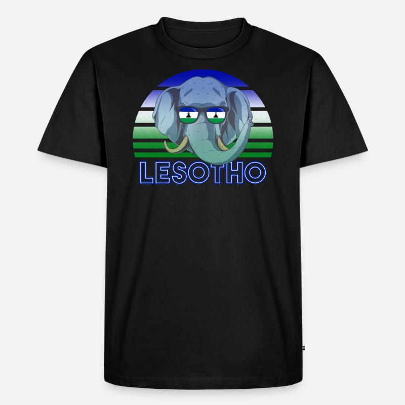 Lesotho - Männer Premium Bio T-Shirt - Schwarz