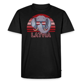 Lettonie - T-shirt Premium bio Homme - noir - Devant - Nico (187cm)