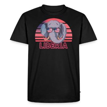 Libéria - T-shirt Premium bio Homme - noir - Devant - Nico (187cm)