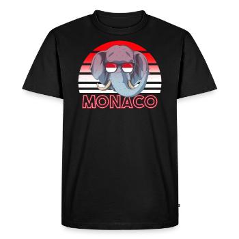 Monaco - Men's Premium Organic T-Shirt - black - Front - Nico (187cm)
