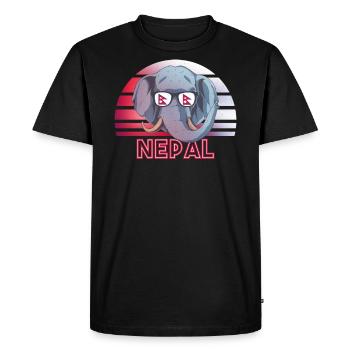 Nepal - Men's Premium Organic T-Shirt - black - Front - Nico (187cm)