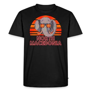 North Macedonia - Men's Premium Organic T-Shirt - black - Front - Nico (187cm)